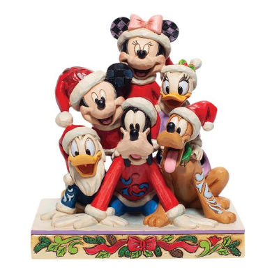 Jim Shore Disney Traditions Weihnachtsfigur Mickey und seine Freunde als Pyramide